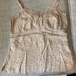 Neutral Floral 100% Silk camisole